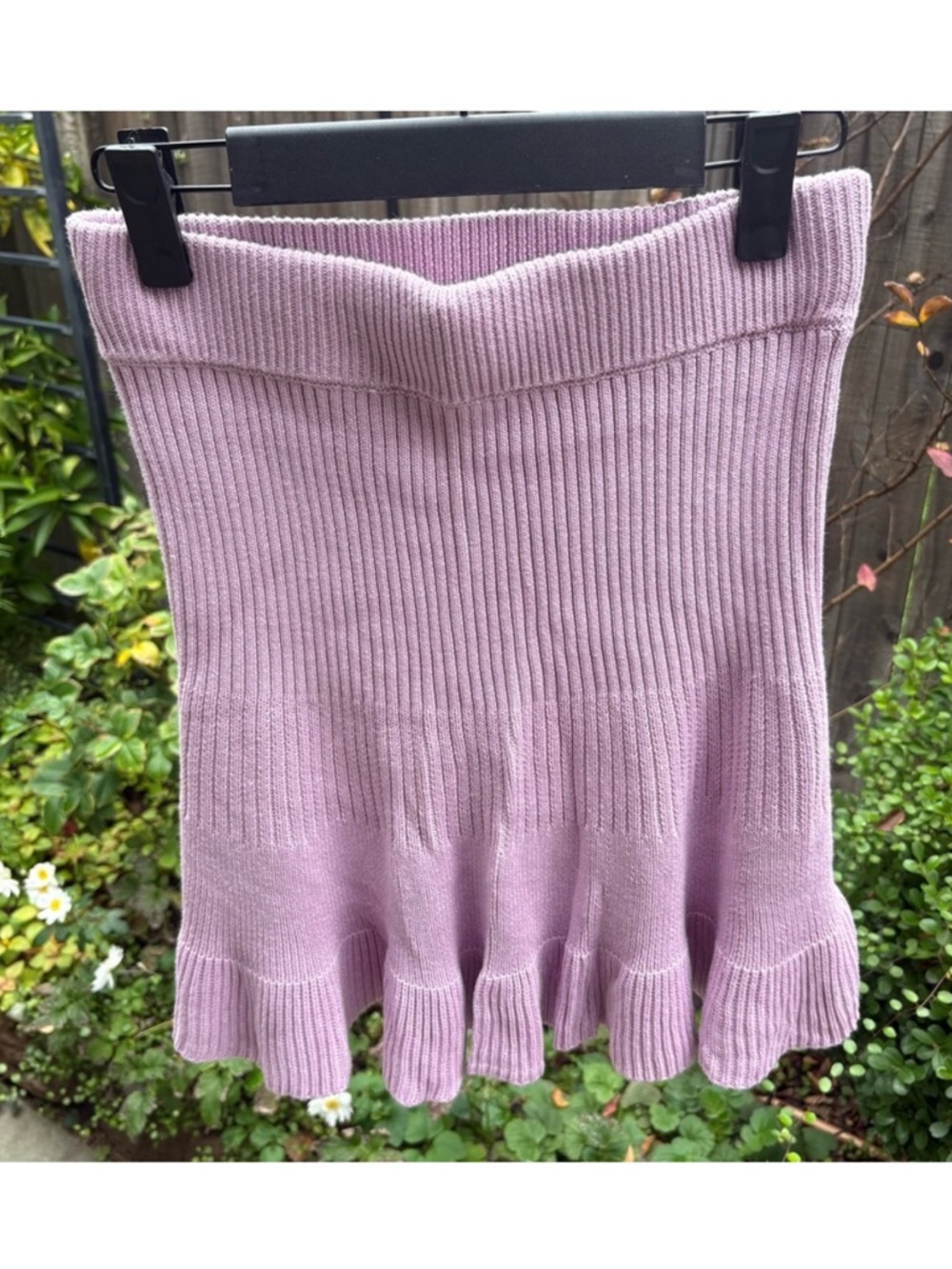 NWOT Free People Solid Gold Ribbed Skirt in New Orchid Size XS Lavender